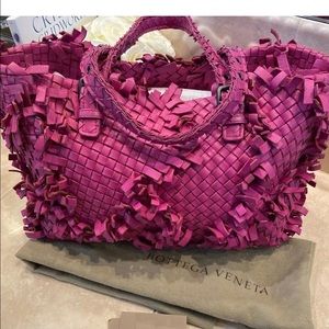 Bottega Veneta Amethyst Fringe Tote Leather Excellent Condition
